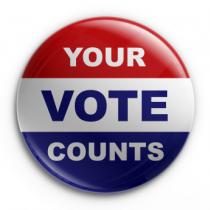 Your vote counts button