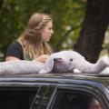 A girl with an elephant plushie rides in the truck bed during Coeur d'Alene's 4th of July Parade - Photo courtesy of 29k Productions