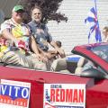 Republican Candidates Vito Barbieri and Eric Redman in a red convertable at the Rathdrum Days Parade - Photography courtesy of 29k Productions