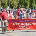 Carrying the Kootenai County Republican banner at Hayden Days 2014 - Photos by 29k Productions