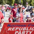 Sheila Waller, KCRCC Secretary, carries a flag at the Hayden Days Parade - Photo credit 29k Productions